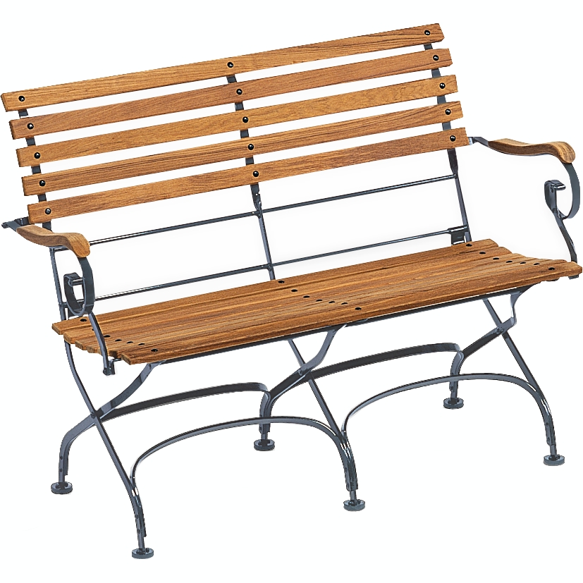 2-Seater Bench with Armrests Classic by Weishäupl