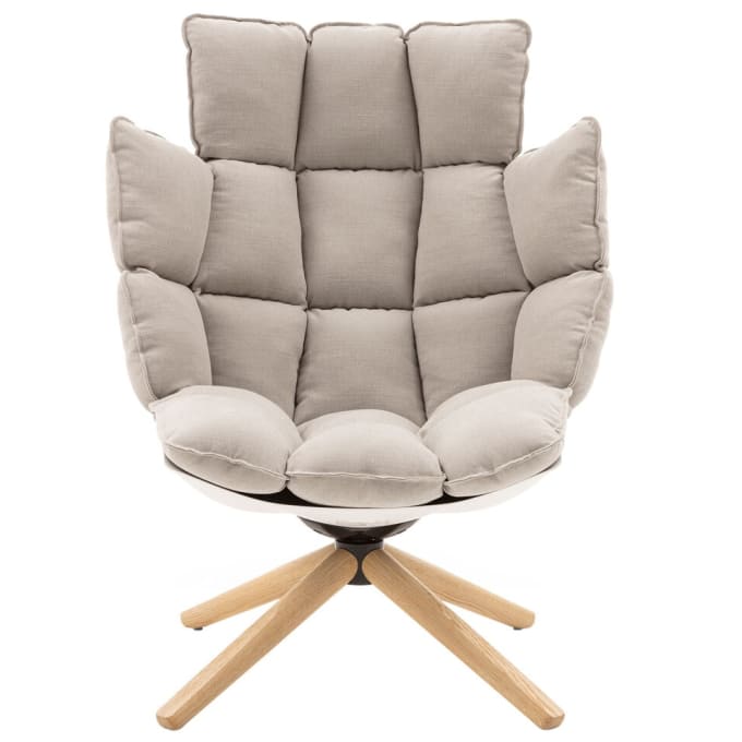 Swivelling, high armchair Husk by B&B Italia 