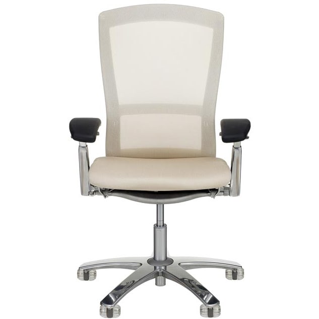 KNOLL chaise de bureau à roulettes GENERATION avec accoudoirs et base foncé  (Meteor / White - Tissu Cat. F Atlantic) 