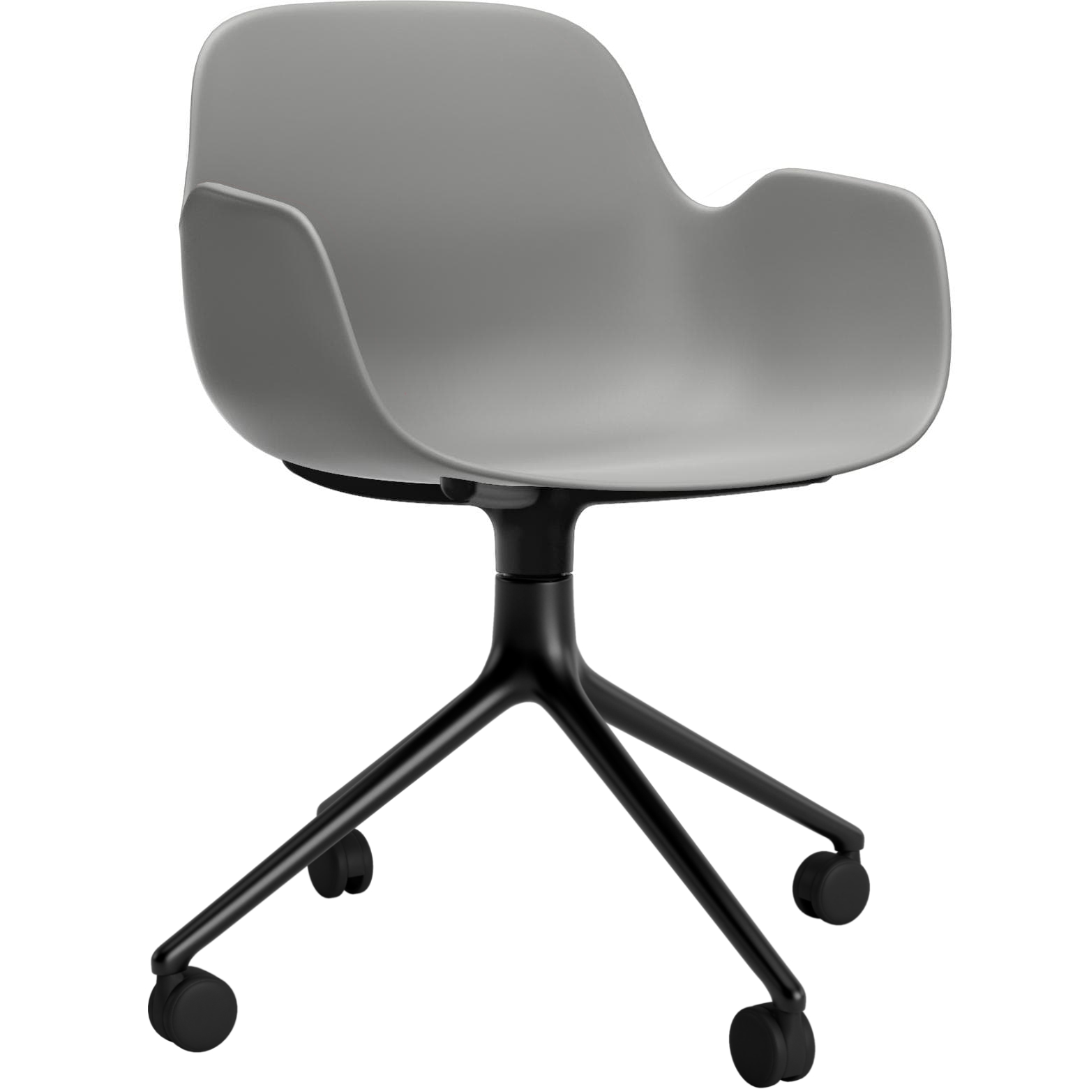 Armlehnstuhl Form Drehsessel 4W Schwarz Alu von Normann Copenhagen