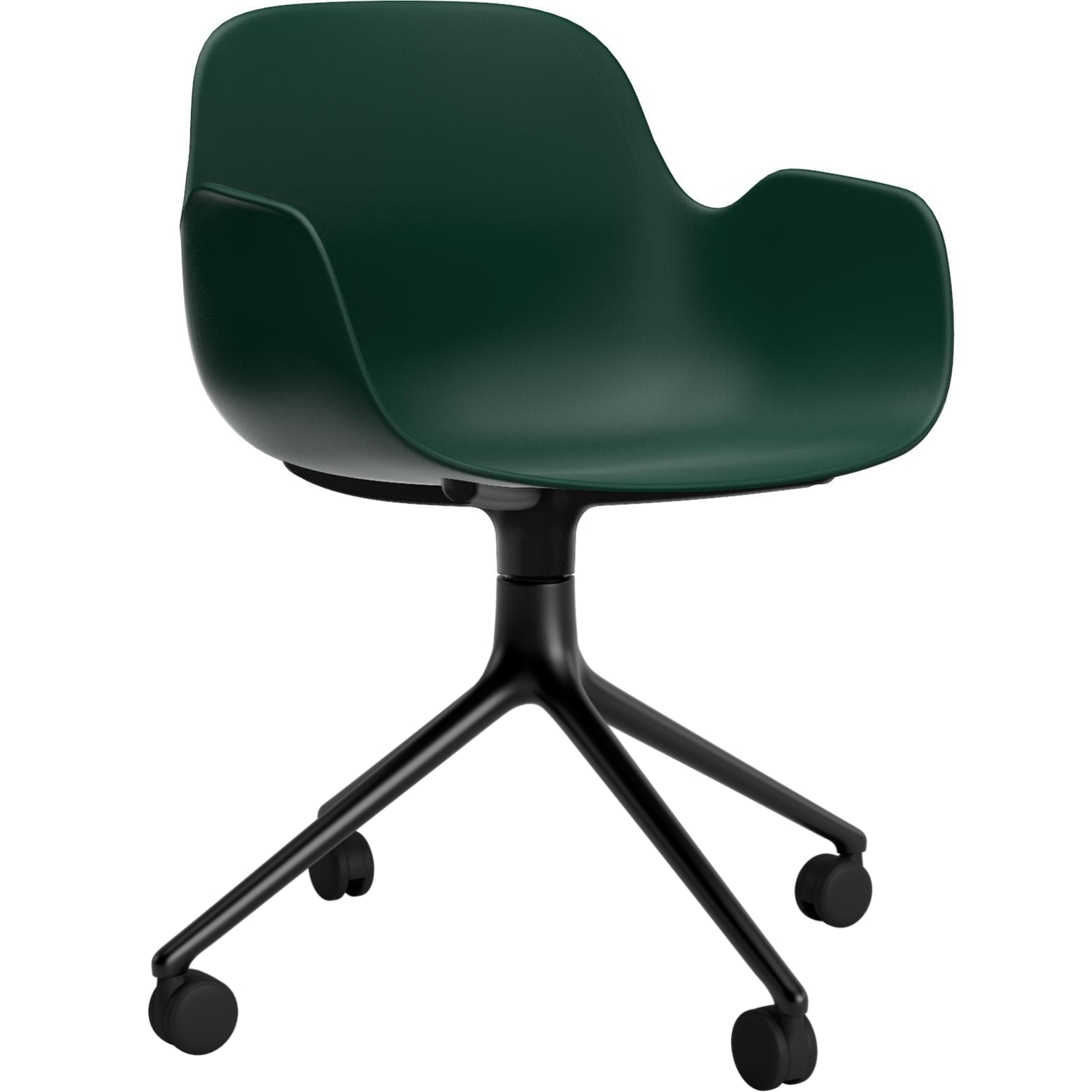 Armlehnstuhl Form Drehsessel 4W Schwarz Alu von Normann Copenhagen