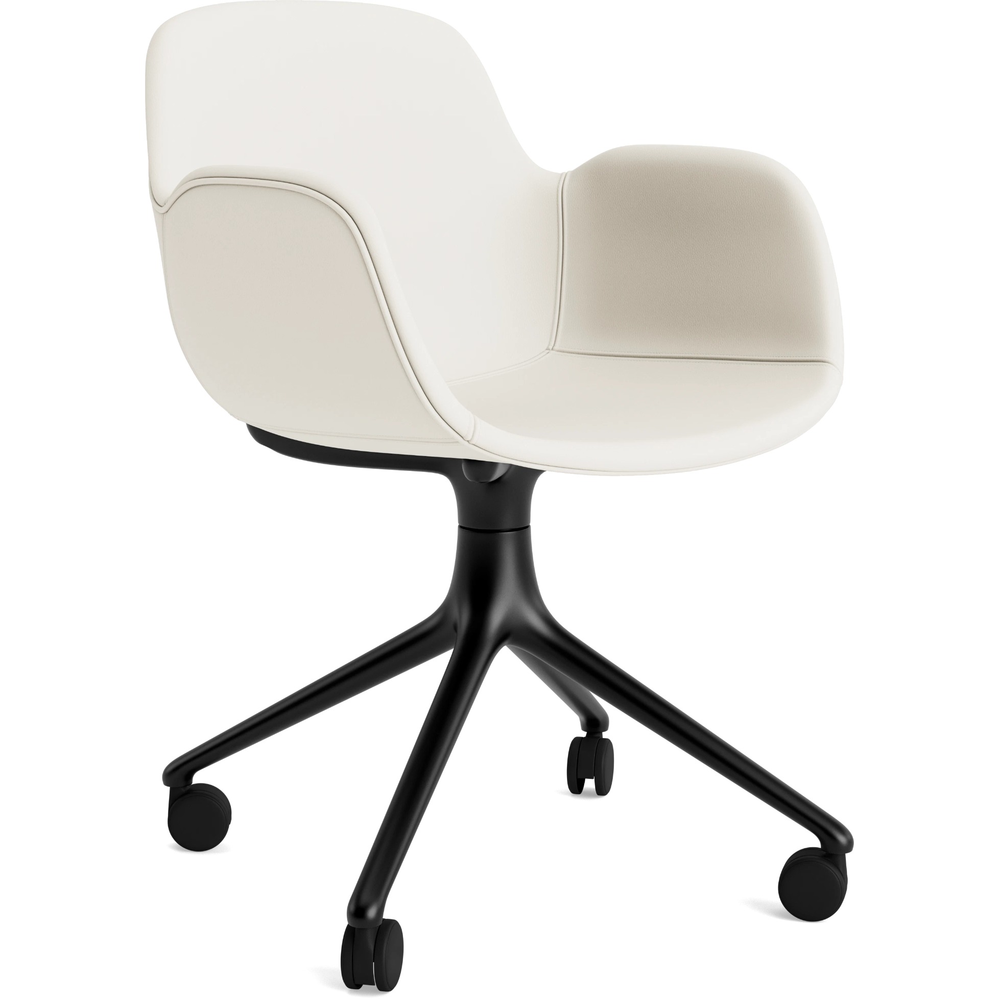 Armlehnstuhl Form Drehsessel 4W Schwarz Alu (gepolstert) von Normann Copenhagen