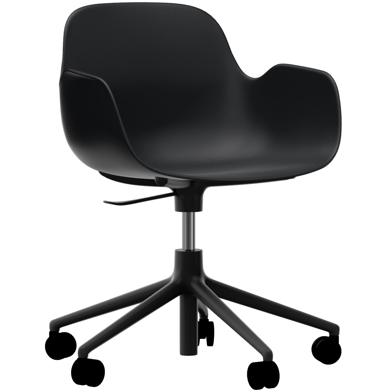 Armlehnstuhl Form Drehsessel 5W Schwarz Alu von Normann Copenhagen